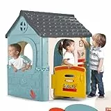 FEBER - Casual House, Casita Infantil con Puerta Abatible, Tiene Pegatinas para Decorar la Casita, Colores Resistentes a la Luz Solar, Montaje Fácil, A Partir de 2 años, Famosa (FEH22000)