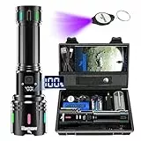 Shadowhawk Linternas LED Alta Potencia, 1000000 Lúmenes Linterna LED Recargable XHM90.2 Linterna Potente, Táctica Militar Linternas Largo Alcance,Impermeable Flashlight para Emergencias Camping Regalo