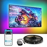 Govee Tira LED TV 3,8M RGBIC para TV 55-65 Pulgadas, Luces LED Inteligentes, Bluetooth y 2,4G Wi-Fi Control, Funciona con Alexa, Sync de Música, Adaptador de Corriente, Sin Colores de Captura