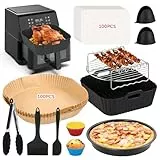 FTUREERA 23 cm Airfryer Accesorios, 213 piezas de freidora de aire caliente XXL para COSORI 6L / 6,2L / 6,4L, Russell Hobbs 8L, Princess 8L Freidora de aire caliente, incluye molde de silicona para
