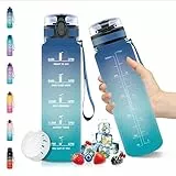 Vikaster Botella de Agua de 500 ml, Sin BPA & A prueba de fugas, Con pajita, Reutilizable, Ideal para escuelas primarias, Ideal para la Escuela, Gimnasio, Oficina, Running