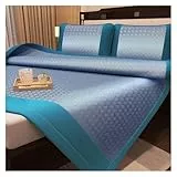 Colchoneta de dormir de ratán transpirable para el hogar y el dormitorio, 180 x 200 cm, ideal para la familia y la escuela, disponible en 5 colores (azul)