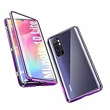 OVANN Funda para Xiaomi Mi Note 10 Lite Carcasa Adsorcion Magnetica Tech Cover 360 Grados Protección Marco Aluminio Vidrio Templado Imán Fuerte Metal Flip Case