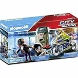 PLAYMOBIL City Action 70572 Moto de Policía: persecución del ladrón de Dinero, para niños de 4 a 10 años