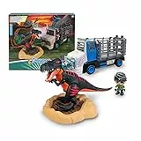 Pinypon Action - T-Rex Rescue, Rescate al Tiranosaurio Rex, Juguete esclusivo, Set con un camión de Juguete, Figura de Explorador y un muñeco Dino, Desde 4 años de Edad, Famosa, (700017464), Normal