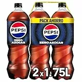 Pepsi zero Refresco de cola con cero azúcar y cero calorías, packs de 2 botellas de 1.75 litros, 3.5 litros en total