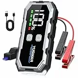 YUSMAN Arrancador de Baterias de Coches, 4500A 12V para 7L de Gasolina o 5L de Diésel, Arrancador Coche Portatil con Pantalla LCD, Jump Starter con 3 Modos LED, Carga Rápid