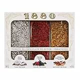 1880 - Degustación Turrones Chocolates de Autor 3 gustos,Coco & Chocolate con leche, Turrón de Frutos Rojos & Chocolate Negro, Turrón de Caramelo a la Sal & Chocolate con Leche, 3 x 100g, Pack de 300g