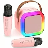 Chennyfun Karaoke 2 Microfonos para Niños, Altavoz de Karaoke Portátil para Niños con Efectos de Cambio de Voz y Luces LED, Mini Karaoke Bluetooth Portátil, Mejores Juguetes Regalos para Niñas y Niños
