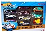 Hot Wheels Hot Wheels, ¡a correr! Pack de 10 vehículos y camiones, conjunto de 10 vehículos de juguete a escala 1:64 inspirados en la serie animada de Netflix para jugar y exhibir, JGN40