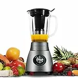 Cecotec Batidora de Vaso Power Black Titanium 2300MAX Mix Go. 2300W de Potencia Máxima, 1,5L de Capacidad, 5 Velocidades, 6 Hojas Recubrimiento de Titanio Negro y Jarra Termorresistente