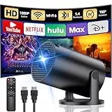 [Apps integradas] Mini Proyector Portátil, Yoton Proyector para movil con WiFi 6 y Bluetooth 5.4, Compatible con 1080P, Compartición de Pantalla, Compatible con HDMI y TV Stick, Negro