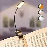 Gritin Luz de Lectura Recargable, Lampara Libro de Lectura con 9 LED/3 Modos de Protección de Los Ojos - Atenuación Continua, Batería de Larga Duración, 360° Flexible Luz de Libro con Clip