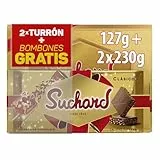 Suchard Combo Navideño, 2 Turrones de Chocolate con Leche y Arroz Inflado - 230 g + Caja de Bombones con 14 Unidades - 127 g