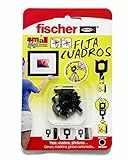 fischer - Fija Cuadros | Ganchos Reutilizables sin Agujeros | Hasta 8 Kg de Carga | Ideal para Yeso, Cartón Yeso y Madera | Montaje Fácil sin Herramientas | 8 uds | Negro