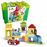 LEGO DUPLO Caja de Ladrillos Deluxe - Juguete para la Motricidad Fina para Niños y Niñas de 1+ Años - Coche, Ladrillos de Números y Figuras de Animales - Almacenaje de Juguetes 10914
