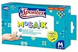 Spontex - Guantes Finos Mosaik, 40 Unidades, Alta Resistencia, Talla 7 Mediana