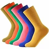 Balseti Calcetines Media Caña Deporte Hombre, Mujer. Calcetines Finos Verano para Trabajo. 85% Algodón. Pack 6 Pares Deportivos, Casuales, Transpirables para Chico, Chica. Talla 39-42, Multicolor
