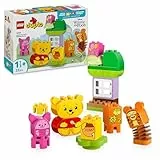 LEGO Duplo | Disney Fiesta de Cumpleaños de Winnie The Pooh - Juguete para la Motricidad Fina para Niñas y Niños de 1+ Años - Ladrillos con Números y 3 Figuras de Animales Inc. Tigger y Piglet 10457