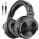 OneOdio Pro10 Auriculares DJ con Cable, Estéreo de Mezcla y Monitor de Estudio, 50mm Controladores, 3.5 y 6.35mm Conector de Audio para PC AMP Grabación de Teléfono Piano Guitarra, Negro