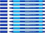 Schneider 152203 - Bolígrafo de punta redonda (10 unidades, incluye capuchón, tinta azul), color azul