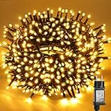 GARITE Luces Navidad Exterior, 20M 200 LED Luces de Cadena de Hadas, 8 Modos &IP65 Impermeable, Luces de Navidad Blancas Cálidas, Interiores/Exteriores para Decorar Jardín, Boda, Fiesta,Navidad