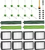 Accesorios de Recambios Compatibles con iRobot Roomba E I J Series,E5 E6 i7 i7+ i3 i3+ i4 i4+ i6 i6+ j7, Kit de Repuestos para Roomba Aspiradora,4 Cepillos de Goma,8 Filtro,10 Cepillo Lateral