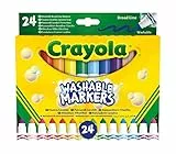 CRAYOLA 58 – 6570 24 Rotuladores Súper Lavables Maxi Punta, Multicolor