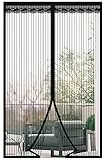 DIKER Cortina Magnetica Cortina Mosquitera para Puertas Cortina Antimosquitos Magnetica para puerta de balcón sala de estar puerta de patio(Negro, 110 * 210cm)