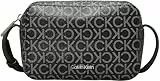 Calvin Klein Bolso bandolera Mujer Ck Must Camera Bag Mono Pequeño, Negro (Black Mono), Talla Única