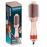 Cecotec Cepillo de Aire Voluminizador CeramicCare Single Peach. 1200W, Desenreda, Seca, Da Volumen, Alisa y Ondula, Revestimiento Cerámico con Queratina y Aceite de Argán, 3 Modos