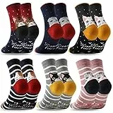 MOCOCITO Calcetines Mujer, 6 Pares Divertidos Animales Lindos, Algodon Térmicos Regalos