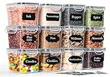 GoMaihe Botes Cocina Almacenaje Juego de 12 Piezas (750ML), Recipientes Herméticos para Alimentos, Botes Cocina para Almacenar Azúcar, Aperitivos, Frutos de cáscara