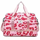 Vllcsla Bolsa de Gimnasio Mujer 42.43L, Bolso Deportivo con Bolsillo Húmedo y Compartimento de Zapatos, Bolsa Viaje Mujer Fin de Semana Equipaje de Mano, Bolsa Weekend Mujer Duffel (C)