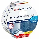 tesa Powerbond Cinta Doble Cara ESPEJOS, Cinta Doble Cara para Espejos, Cinta Adhesiva Resistente a la Humedad para Baños y Duchas, 5 m x 38 mm
