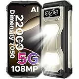 DOOGEE V MAX S Movil Irrompible 5G, 22000mAh(33W), 6.58'' FHD+ 120Hz, MTK7050 24GB+256GB Móvil Rugerizado, 108MP+20MP Visión Nocturna, GPS, OTG, NFC, Huella/Face ID, Doble SIM 5G Movil Resistente