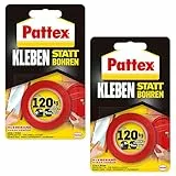 Henkel Cinta adhesiva Pattex en lugar de taladrar, doble cara extra fuerte, para trabajos montaje el interior y exterior, fijación la pared sin setr con 2 unidades