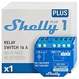 Shelly Plus 1, Relé Interruptor Inteligente Wi-Fi & Bluetooth, Luces Inalámbricas, Compatible Con Alexa & Google Home, Control remoto por iOS Android App, No necesita hub