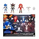Sonic 3, Multipack de Figuras de Acción 6 cm de Jakks Pacific, Incluye Sonic, Knuckles y Shadow; y los accesorios Buzz Bomber, Figuras Articuladas, Licencia Oficial, Niños Mayores de 3 Años