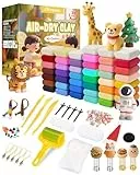 cyctravel Arcilla Polimerica Secado al Aire, 42 Colores de Arcilla Polimérica Secado Al Aire, Pasta Foamy Moldeable DIY Incluye Herramientas y Accesorios Navideños, Para Niños de 3 Años en Adelante