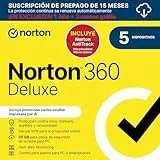 Norton 360 Deluxe+Norton AntiTrack 2025|Antivírus 5 Dispositivos| 15 meses com renovação automática| Descarga digital