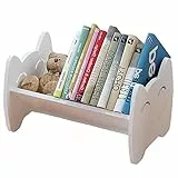 Hggzeg Estantería de escritorio para niños, estantería de almacenamiento para niños, organizador de libros blanco para habitación de los niños (blanco)