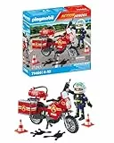 PLAYMOBIL Action Heroes 71466 Moto de Bomberos, con una Radio y un extintor, Juegos de rol imaginativos y Divertidos, Juguetes para niños a Partir de 4 años