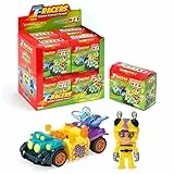 T-Racers Serie Glow Race – Colección Completa Coches y Pilotos Sorpresa coleccionables. Coches Desmontables por Partes y con Piezas Intercambiables