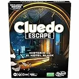 Hasbro Gaming Cluedo Escape: Misterio en el Hotel Black, Juegos de Detectives de Halloween, Estrategia y Acertijos, Tablero Expandible, Escape Room, Idea de Regalo, Multijugador, Familia y Amigos