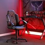 X-Rocker Saturn - Silla de Oficina, Silla ergonómica de Respaldo Medio con reposabrazos, Silla giratoria para computadora con Soporte Trasero, Altura Ajustable, Silla cómoda para Adultos jóvenes y