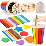 KDISHKRA Juguetes Niños 1 2 3 Años, 3 en 1 Juguetes Montessori de Madera 1-3 Años - para Clasificar Formas y Colores, Juguetes Sensoriales de Motricidad Fina Juegos Educativos Niños 1-3 Años