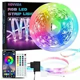 HOVVIDA Tira LED 5M, 30 LED/Metro, 24V RGB Luces LED, 150 LED, APP y Mando a distancia, Modo de Música, LED para Habitación, Sala, Cocina, Dormitorio, Bar, Fiesta