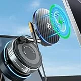 PlusAcc Soporte magnético de vacío para teléfono de Coche con Cargador inalámbrico, Soporte de succión Giratorio de 360°, Plegable, Fuerte imán de 15 W, Soporte de Carga para iPhone 12/13/14/15/16/17