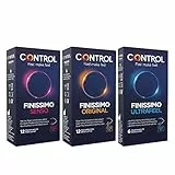Control Sensibilidad Pack de Preservativos: Finissimo Senso, Original and Ultrafeel, 30 Condones, 3 Cajas